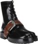 Maison Margiela Leren Gespband Veterschoen Enkellaars Black Dames - Thumbnail 11