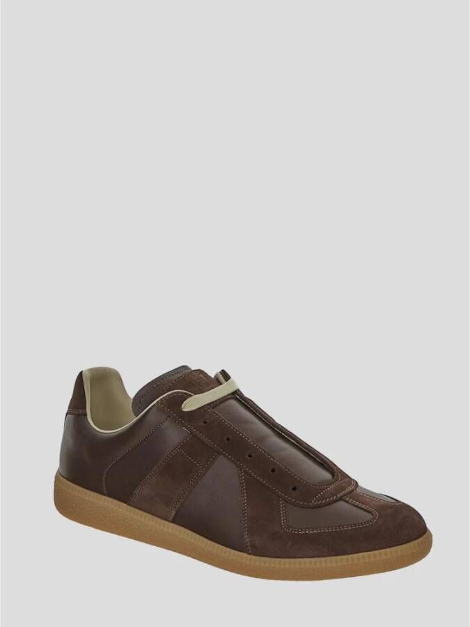 Maison Margiela Leren Replica Sneaker Brown Heren