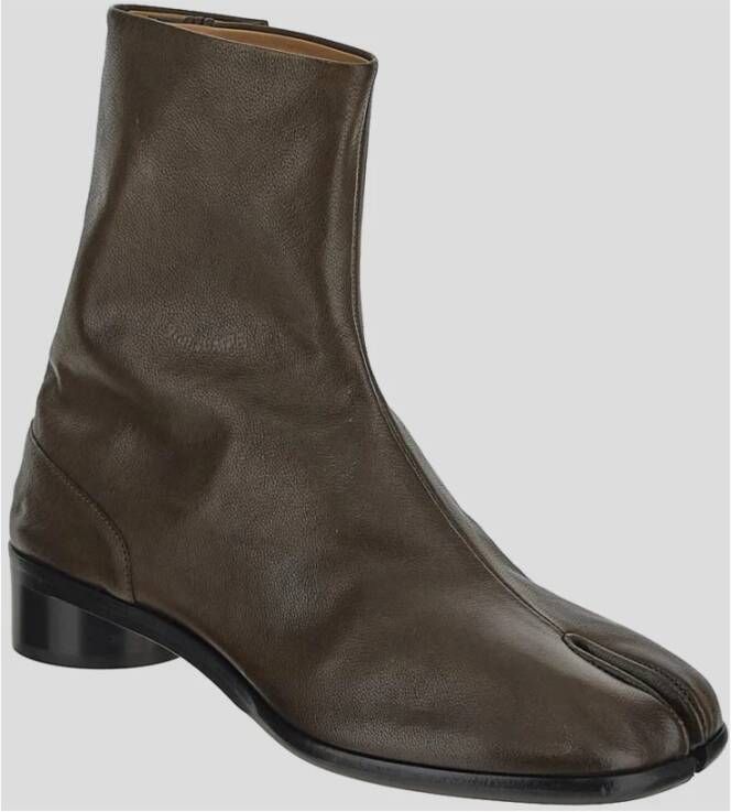 Maison Margiela Leren Tabi Laars Brown Heren