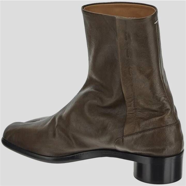 Maison Margiela Leren Tabi Laars Brown Heren