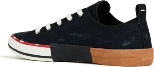 Maison Margiela Logo Canvas Sneakers Zwart Rubber Black Dames