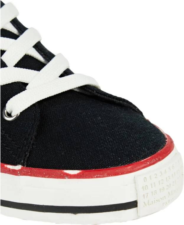 Maison Margiela Logo Canvas Sneakers Zwart Rubber Black Dames