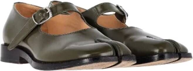 Maison Margiela Pre-owned Leather flats Green Dames