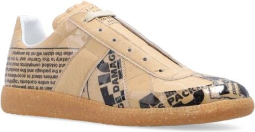 Maison Margiela Beige Sneaker met Logo Patroon Beige Dames