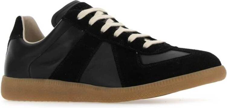 Maison Margiela Zwarte leren Replica sneakers Black Dames