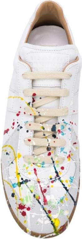 Maison Margiela Pollock Contrast Leren Sneakers Wit Heren