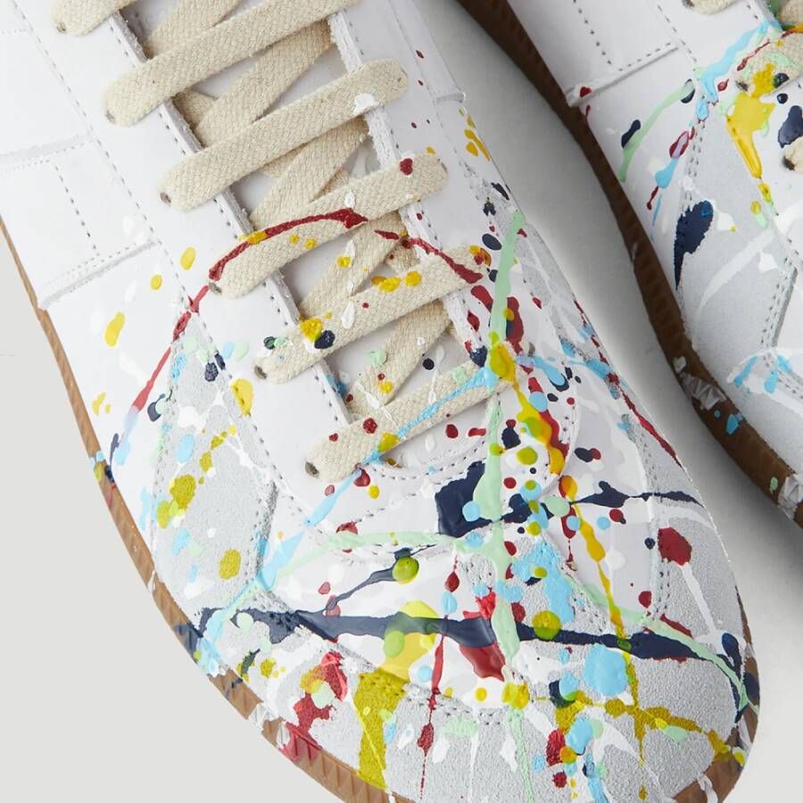 Maison Margiela Geschilderde Lage Sneakers Wit Dames