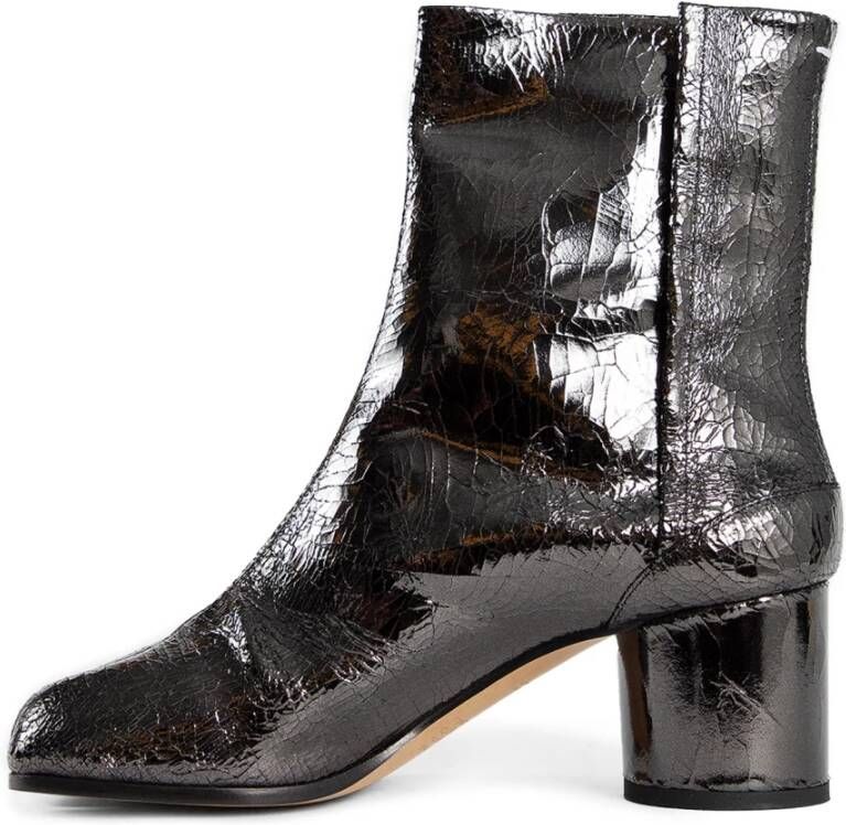 Maison Margiela Spiegeleffect Leren Enkellaarzen Gray Dames