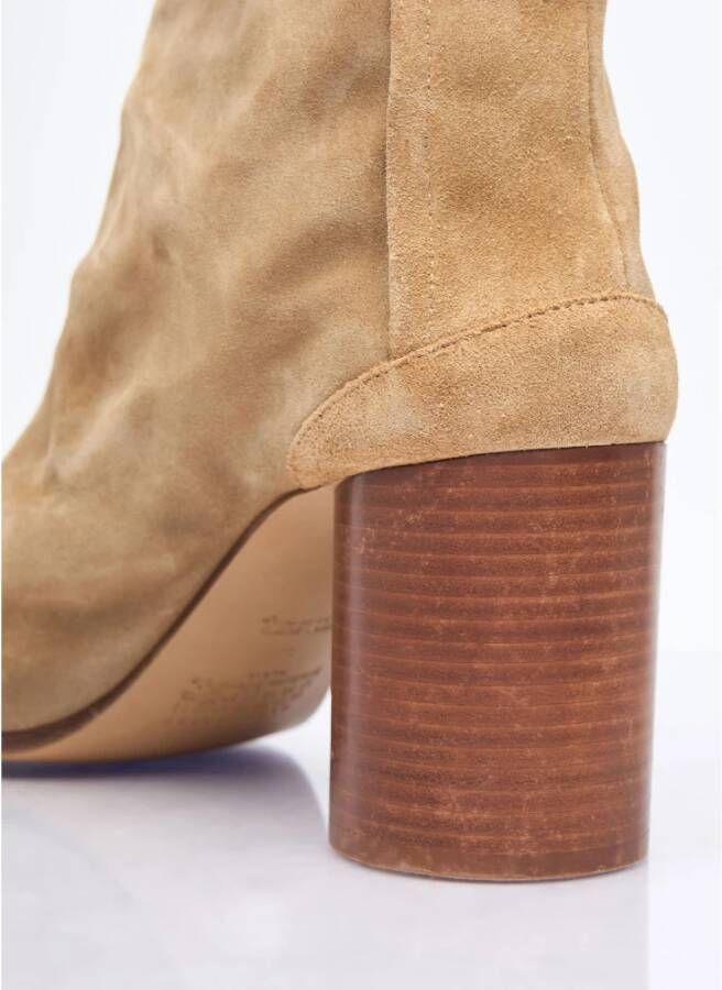 Maison Margiela Suede Tabi Enkellaarzen Beige Dames