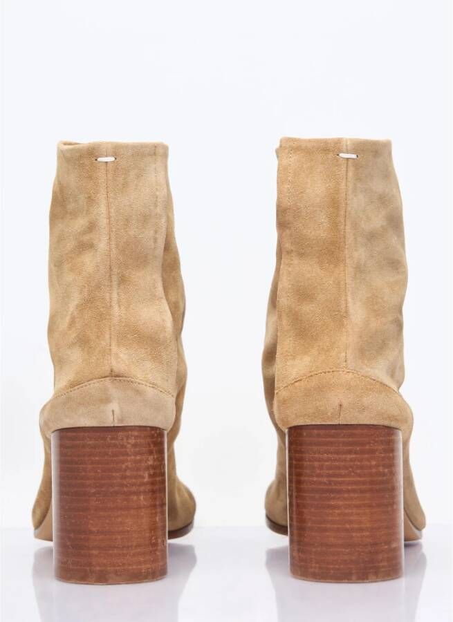 Maison Margiela Suede Tabi Enkellaarzen Beige Dames