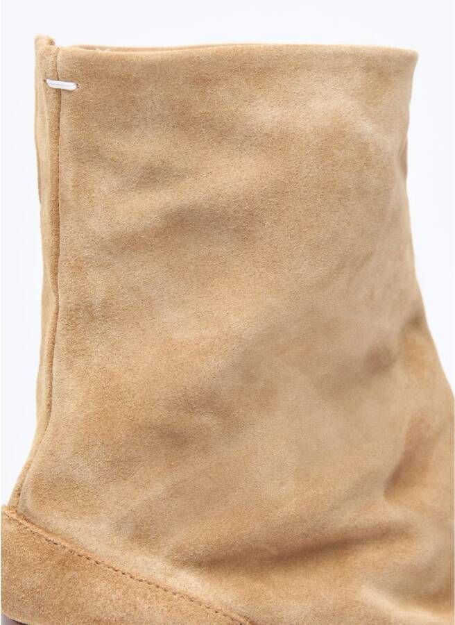 Maison Margiela Suede Tabi Enkellaarzen Beige Dames