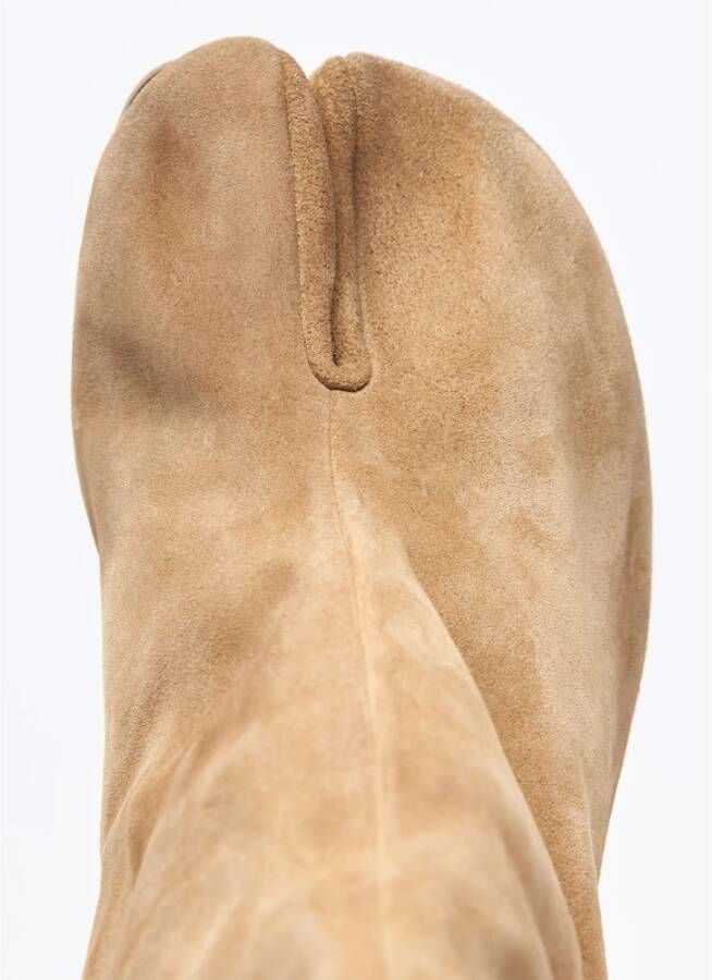 Maison Margiela Suede Tabi Enkellaarzen Beige Dames