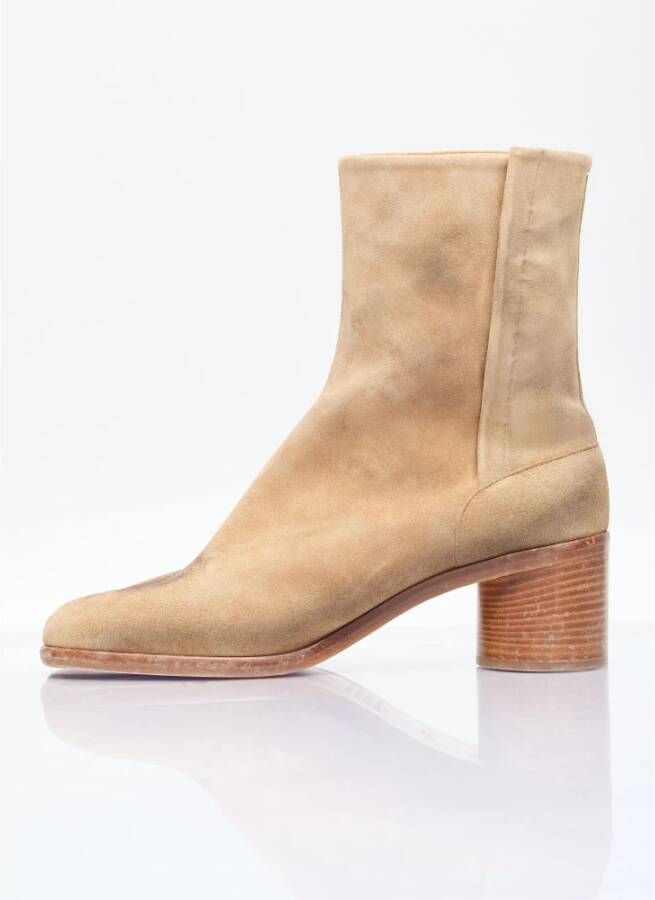 Maison Margiela Suede Tabi Enkellaarzen Beige Heren