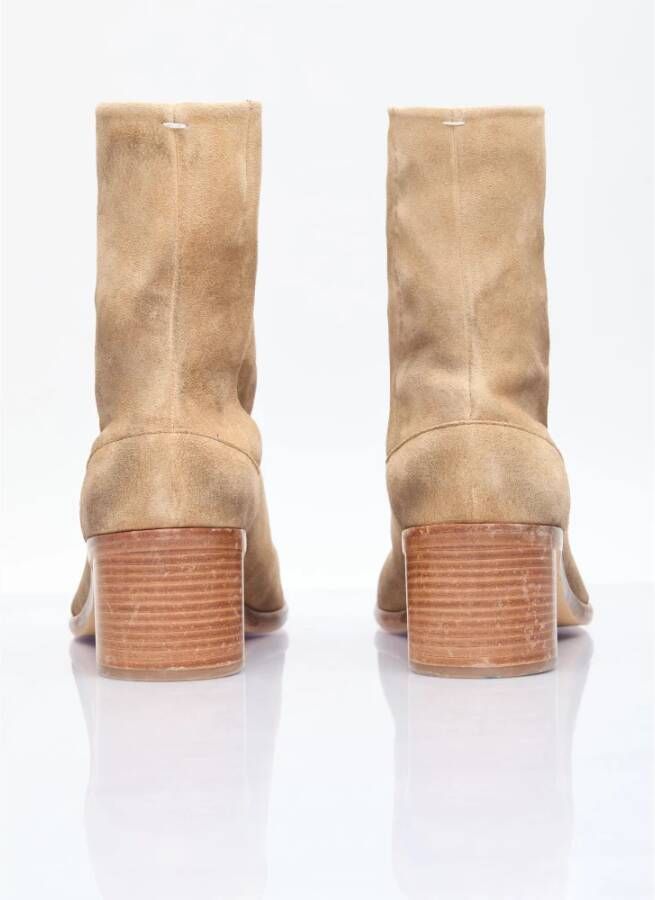 Maison Margiela Suede Tabi Enkellaarzen Beige Heren