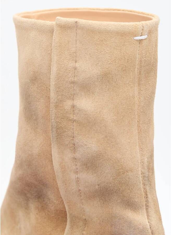 Maison Margiela Suede Tabi Enkellaarzen Beige Heren