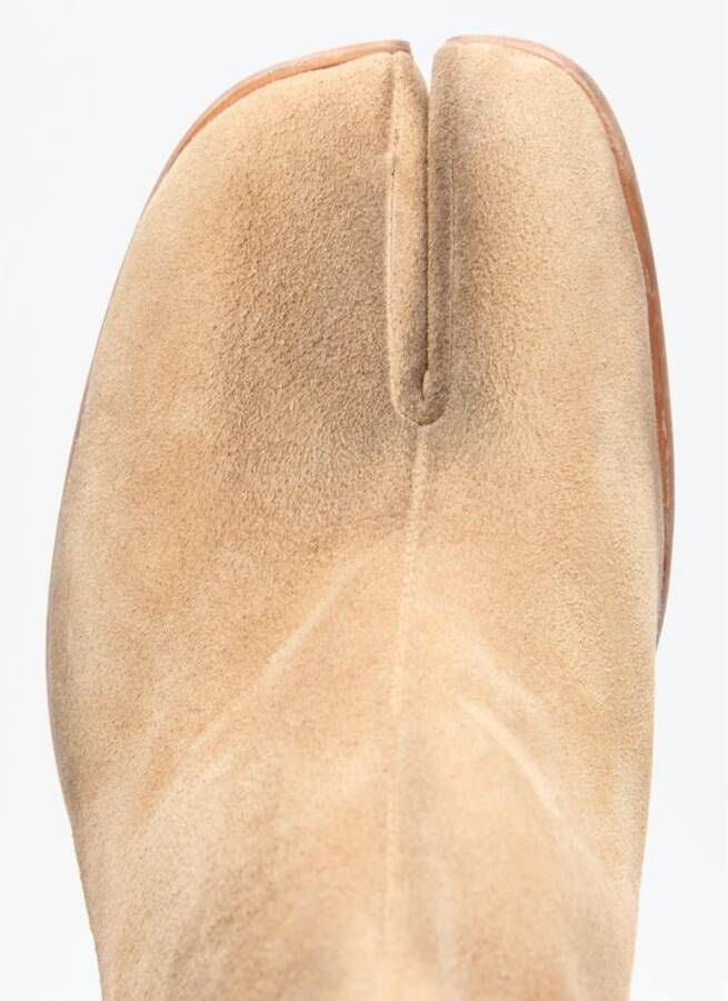 Maison Margiela Suede Tabi Enkellaarzen Beige Heren