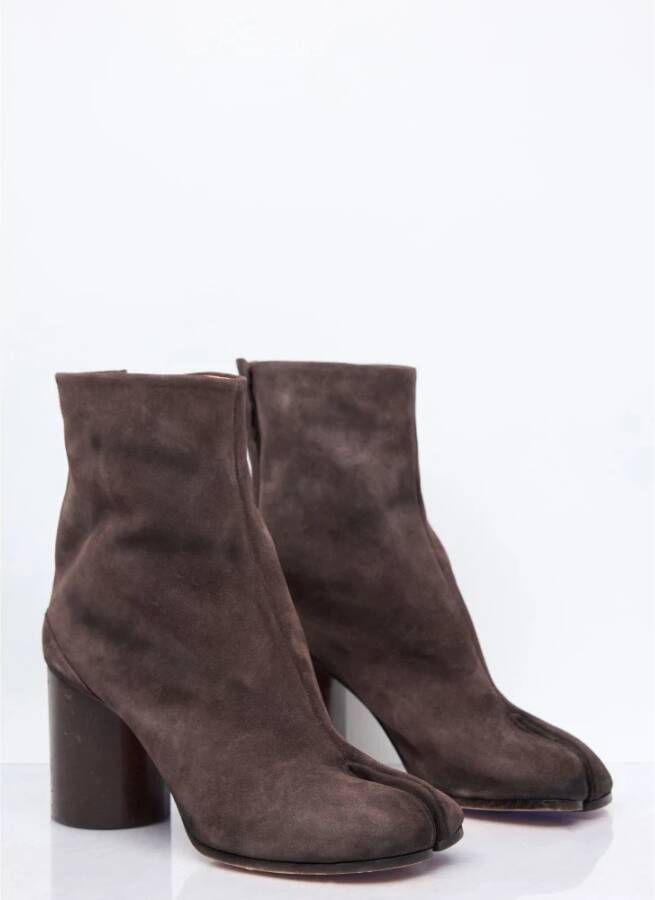 Maison Margiela Suede Tabi Enkellaarzen Brown Dames