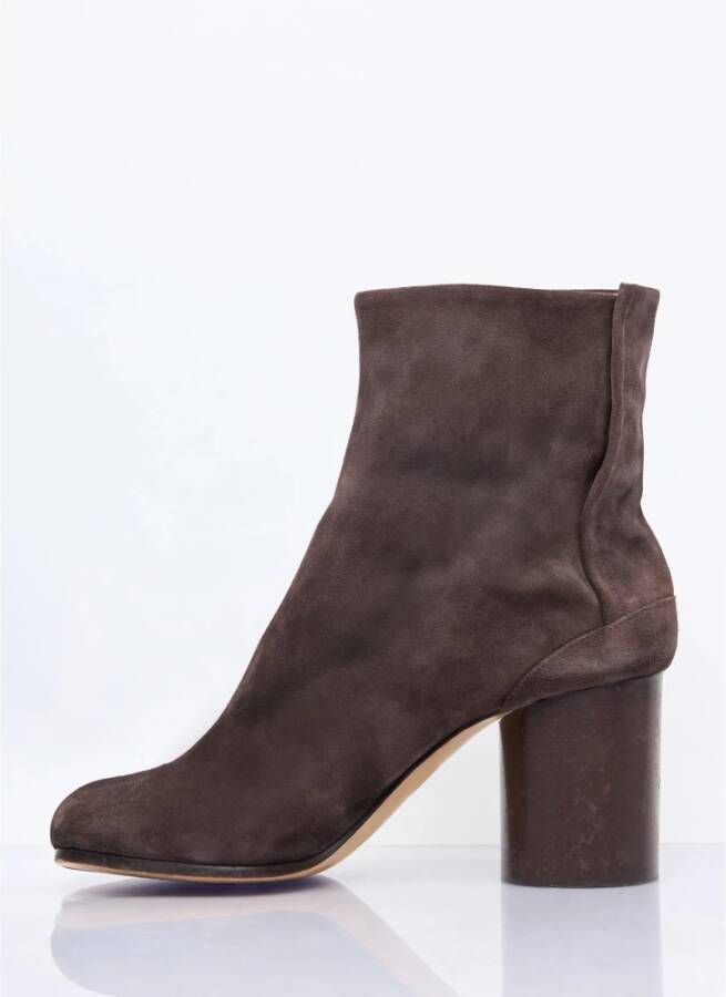 Maison Margiela Suede Tabi Enkellaarzen Brown Dames