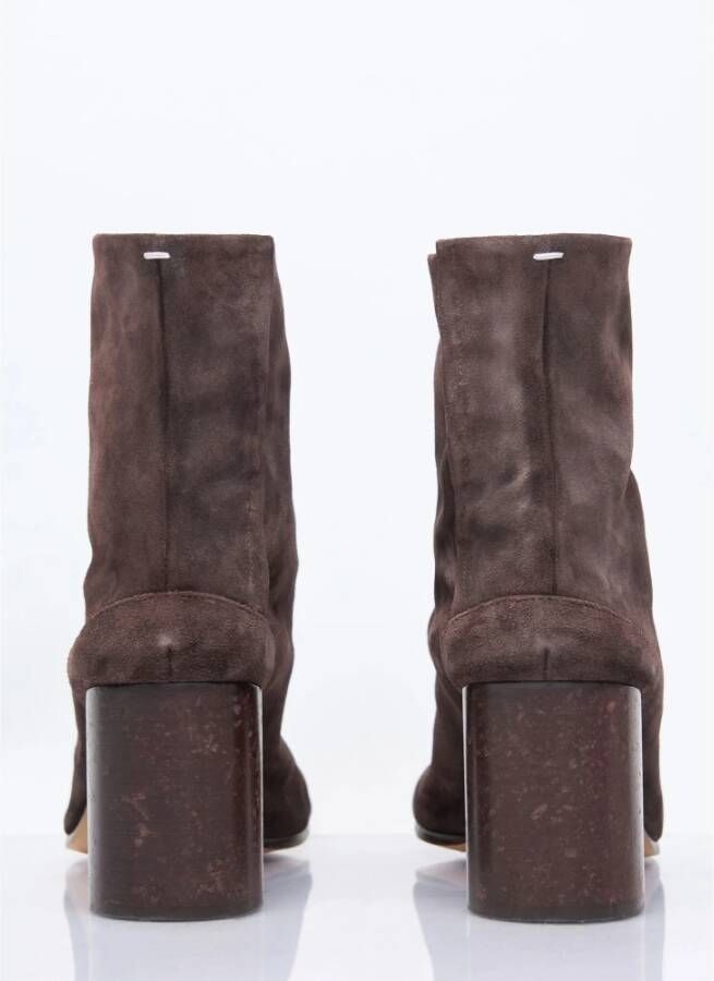 Maison Margiela Suede Tabi Enkellaarzen Brown Dames