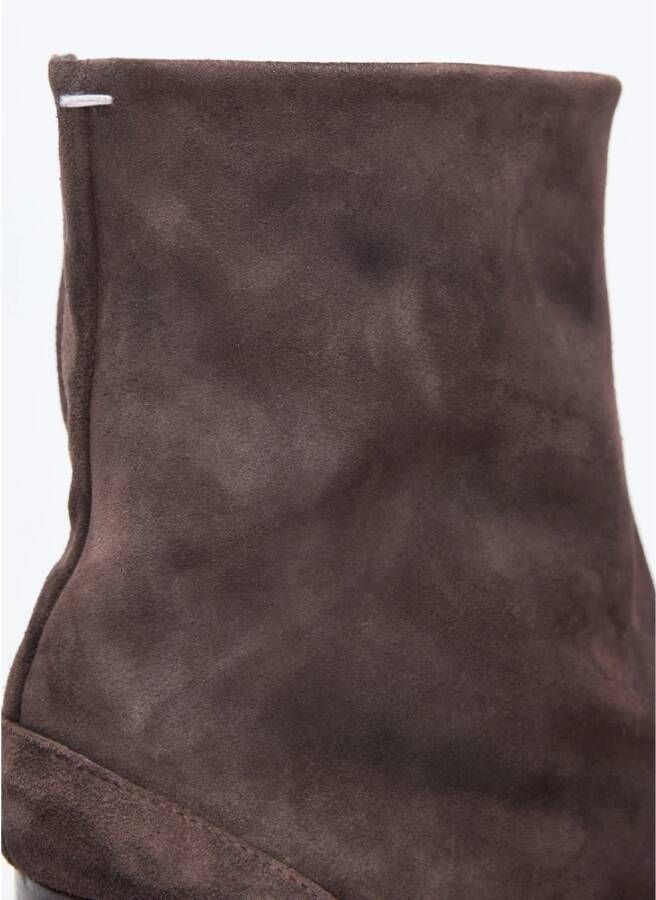 Maison Margiela Suede Tabi Enkellaarzen Brown Dames