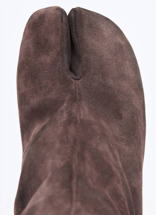 Maison Margiela Suede Tabi Enkellaarzen Brown Dames