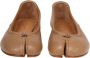 Maison Margiela Uitgesneden leren ballerina's met platte zool Beige Dames - Thumbnail 11