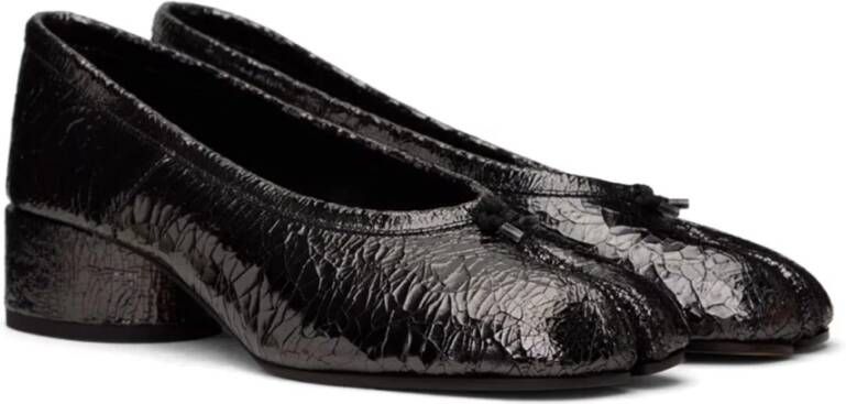 Maison Margiela Tabi Ballerina Metallic Zwarte Schoenen Black Dames