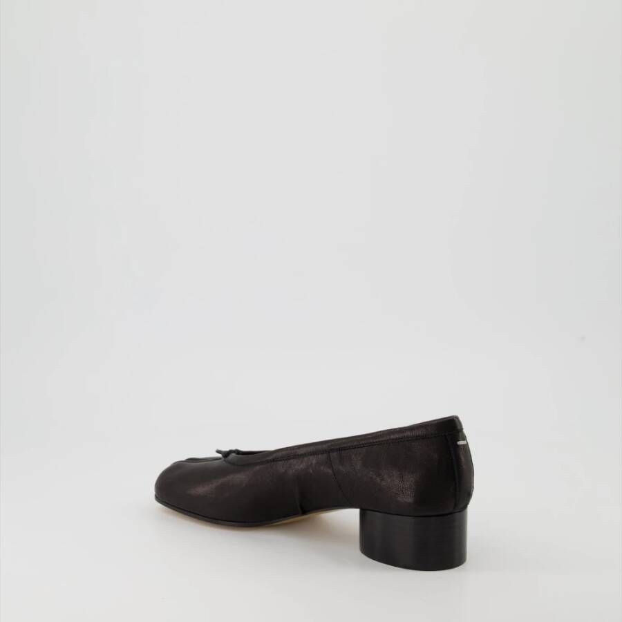 Maison Margiela Tabi Ballerina's Zwart Leer Black Dames