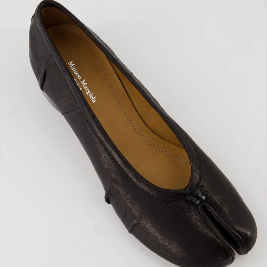 Maison Margiela Tabi Ballerina's Zwart Leer Black Dames