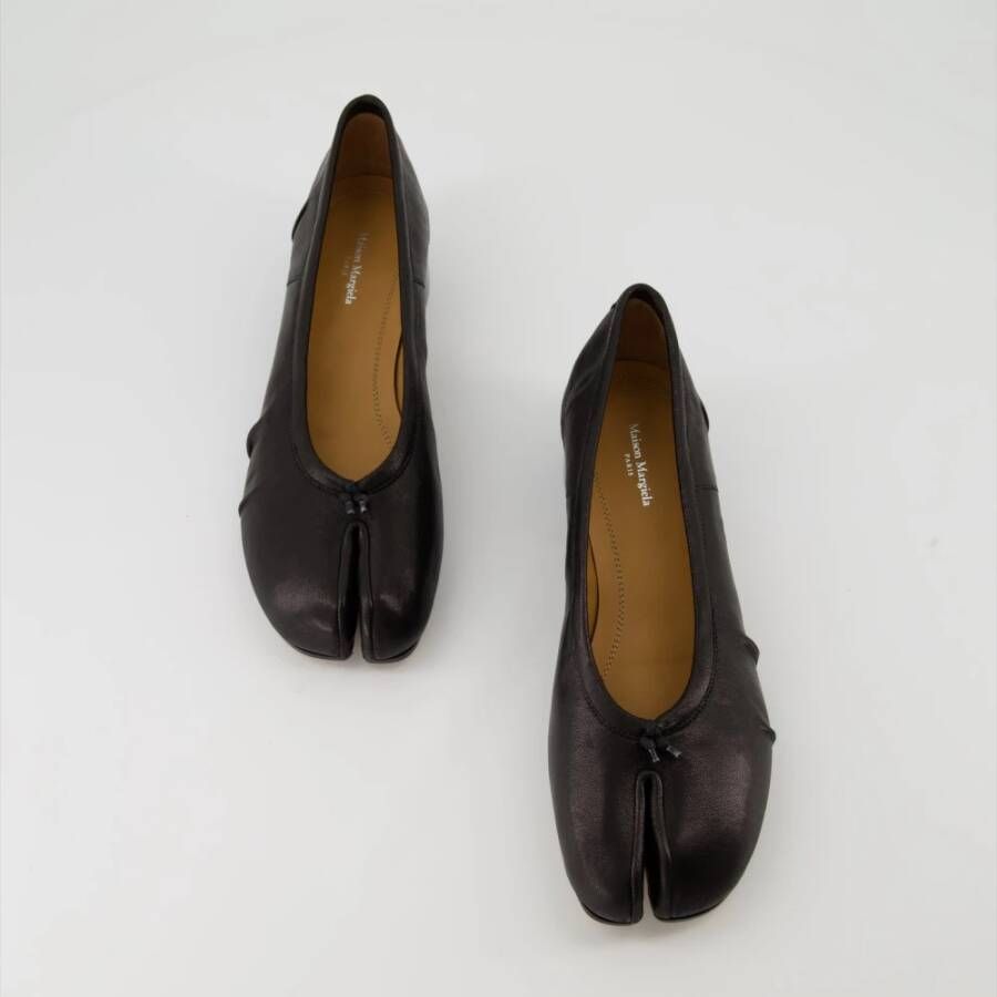 Maison Margiela Tabi Ballerina's Zwart Leer Black Dames