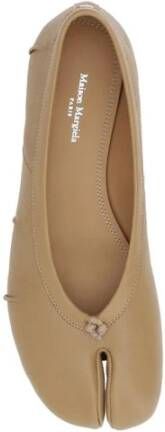 Maison Margiela Tabi Cut-Out Leren Ballerina's Beige Dames