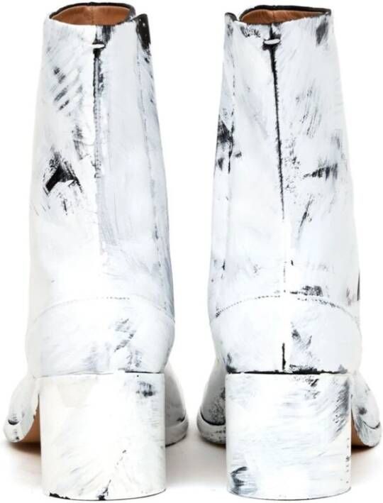 Maison Margiela Tabi Teen Leren Blokhak Schoenen White Heren