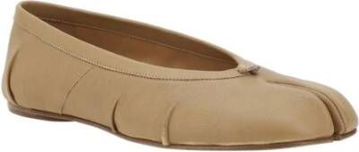 Maison Margiela Uitgesneden leren ballerina's met platte zool Beige Dames