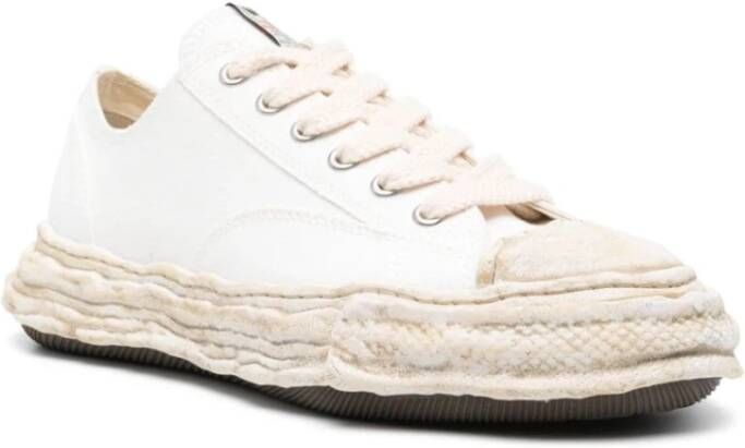 Maison Margiela Witte Canvas Sneakers met Distressed Effect White Heren