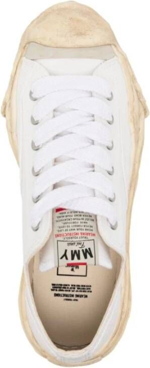 Maison Margiela Witte Canvas Sneakers met Logo Patch White Heren