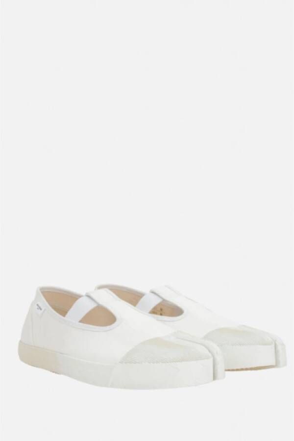 Maison Margiela Witte Canvas Split-Toe Sneakers White Dames