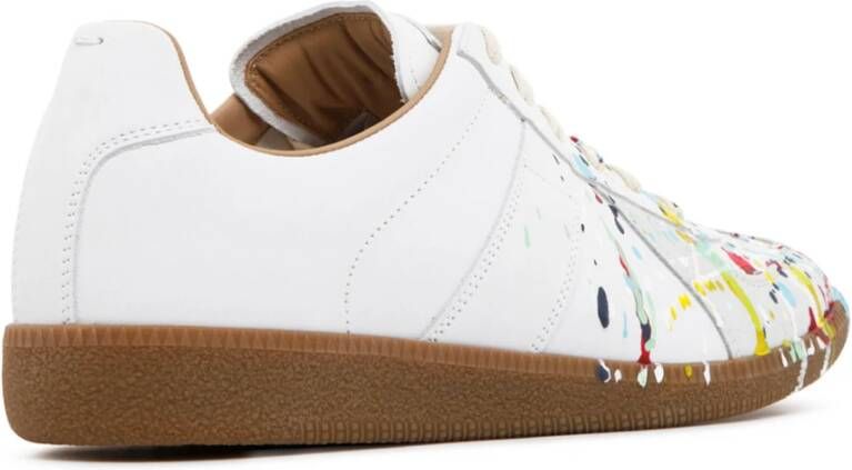 Maison Margiela Witte en Multikleur Paint Splatter Sneakers Wit Heren