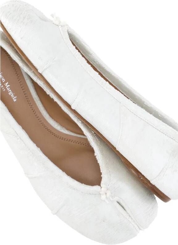 Maison Margiela Witte leren ballerina's met Tabi-teen White Dames