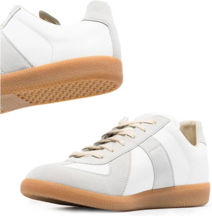 Maison Margiela Witte Leren Sneakers Laag-Top Origineel Ontwerp White Heren