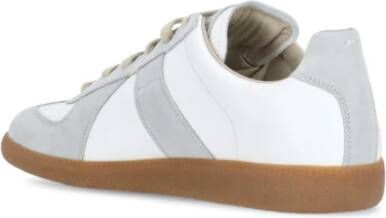 Maison Margiela Witte leren sneakers met suède inzetstukken Witte Leren Sneakers voor Heren White Heren