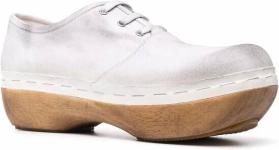 Maison Margiela Witte Leren Veterschoenen White Heren