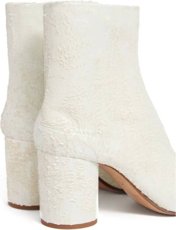 Maison Margiela Witte Parel Suède Laser-Cut Laarzen White Dames