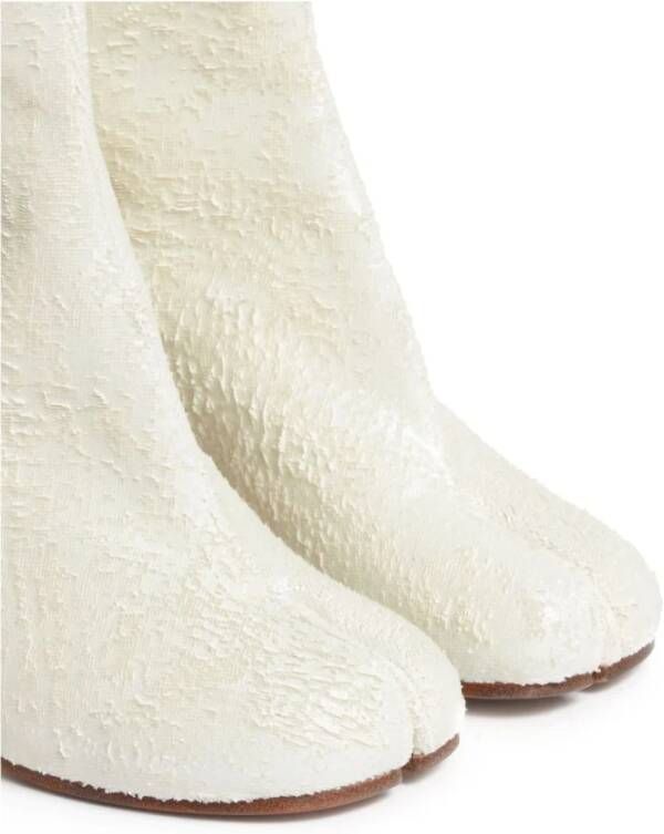 Maison Margiela Witte Parel Suède Laser-Cut Laarzen White Dames