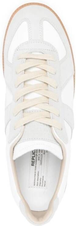 Maison Margiela Witte Leren Sneakers met Nummers Logo White Dames