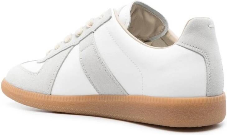 Maison Margiela Witte Leren Sneakers met Nummers Logo White Dames