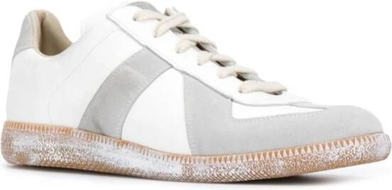 Maison Margiela Witte Sneakers met Verfspat Detail White Heren