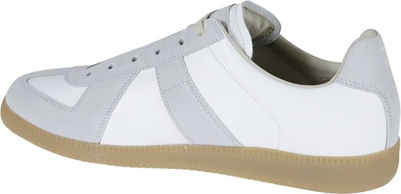 Maison Margiela Witte Leren Sneakers met Grijze Suède Inzetstukken White Heren - Foto 14