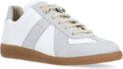 Maison Margiela Witte Leren Sneakers met Grijze Suède Inzetstukken White Heren - Foto 5