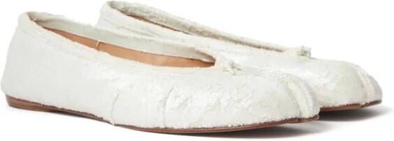 Maison Margiela Witte Tabi Teen Platte Schoenen White Dames