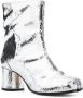 Maison Margiela Zilver-tone Leren Blokhak Enkellaarzen Gray Dames - Thumbnail 4